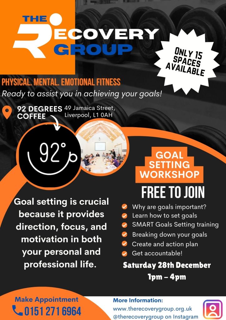 Goal setting workshop - limited availability. Stay uptodate with what we do